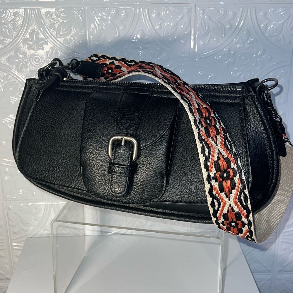 NWT Leather Handbag with Guitar Strap